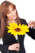 woman with a sunflower