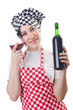 Woman cook isolated on the white