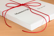 Manuscript from Author with Red Twine