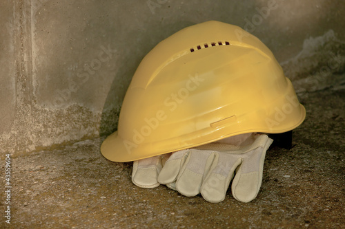 Photo: Helmet and gloves Helmet and gloves