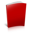 Illustration: Blank book with Red cover on white background.. Blank book with Red cover on white background..