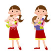 育児をする女性
