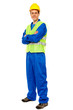 Handsome male repairman posing in style