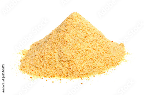 Photo: Bread Crumbs (Rusk Flour) Isolated on White Background Bread Crumbs (Rusk Flour) Isolated on White Background