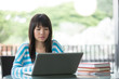 Chinese University student studying at her campus.