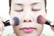Close up Asian young woman make up.