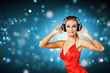 Portrait of young woman with headphones