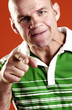 Angry man pointing at the camera