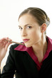 Businesswoman holding a pen