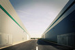 Road between two warehouses