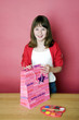 Girl opening her present
