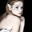 Photo: Portrait of sexual beautiful girl with strasses on face Portrait of sexual beautiful girl with strasses on face