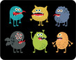 Cute monsters set.
