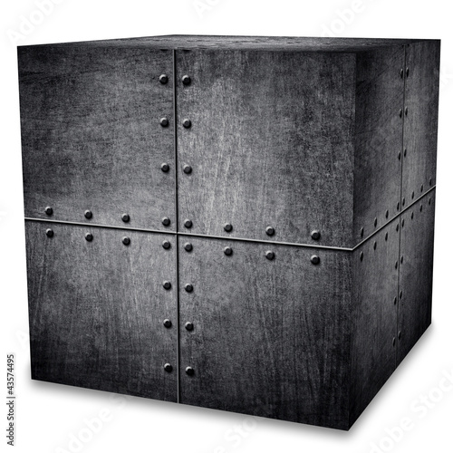 Illustration: metal box (isolated with clipping path) metal box (isolated with clipping path)