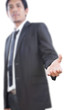Businessman Holding on the whiteboard.