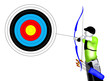 Illustration: Archery : Archer with Bow and Arrow Archery : Archer with Bow and Arrow