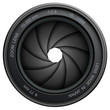 Camera lens shutter, isolated on white.