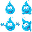 Water Drop Cartoon Mascot Characters 1
