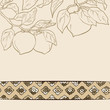 persimmon seamless pattern Asian Traditional Painting