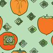 persimmon seamless pattern vector