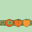 persimmon seamless pattern vector