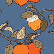 persimmon seamless pattern vector