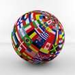 Flag Globe with different country flags
