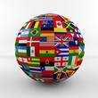 Illustration: Flag Globe with different country flags Flag Globe with different country flags