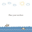 boats on the sea. Vector illustration