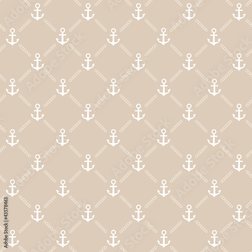 Vector: Seamless beige anchor pattern. Vector Seamless beige anchor pattern. Vector