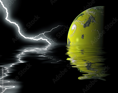 Illustration: thunder and planet thunder and planet