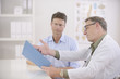 Doctor and patient discussing blood-test results