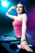 Beautiful DJ girl at the club