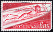 Postage stamp Czechoslovakia 1961 Man Flying into Space