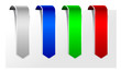 Vektor: colored paper labels,down colored paper labels,down
