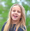 happy girl with beads