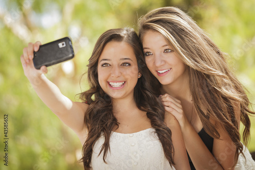 Photo: Attractive Mixed Race Girlfriends Taking Self Portrait with Came Attractive Mixed Race Girlfriends Taking Self Portrait with Came