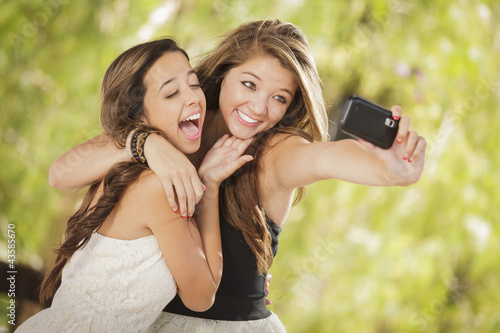 Photo: Attractive Mixed Race Girlfriends Taking Self Portrait with Came Attractive Mixed Race Girlfriends Taking Self Portrait with Came