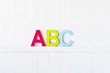 large painted ABC letters on a wall