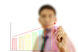 Businessman write finance graph for trade stock market