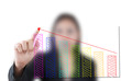Business lady pushing graph for trade stock market