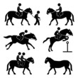 Vector: Horse Riding Training Jockey Equestrian Pictogram Horse Riding Training Jockey Equestrian Pictogram