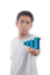 Businessman Holding Graph.