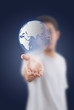 Businessman Holding Globe.