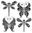 Set of butterflies silhouettes