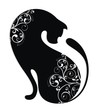 Black cat with white decoration