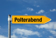 Pfeil mit blauem Himmel POLTERABEND