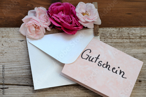 Photo: Gutschein Rosen Brief Gutschein Rosen Brief