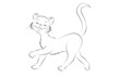 10 Katze spazierend Outlines Malbild