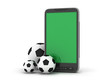 Illustration: Soccer balls and mobile phone Soccer balls and mobile phone